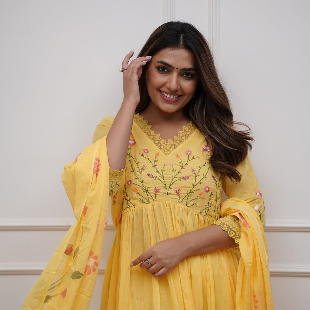 Yellow Pure Cotton Kurta and Pants With Dupatta | For Women