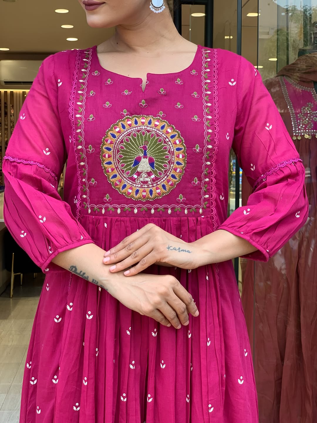 Jaipur Kurta Pink Premium Mul Cotton Kurta Suit With Dupatta