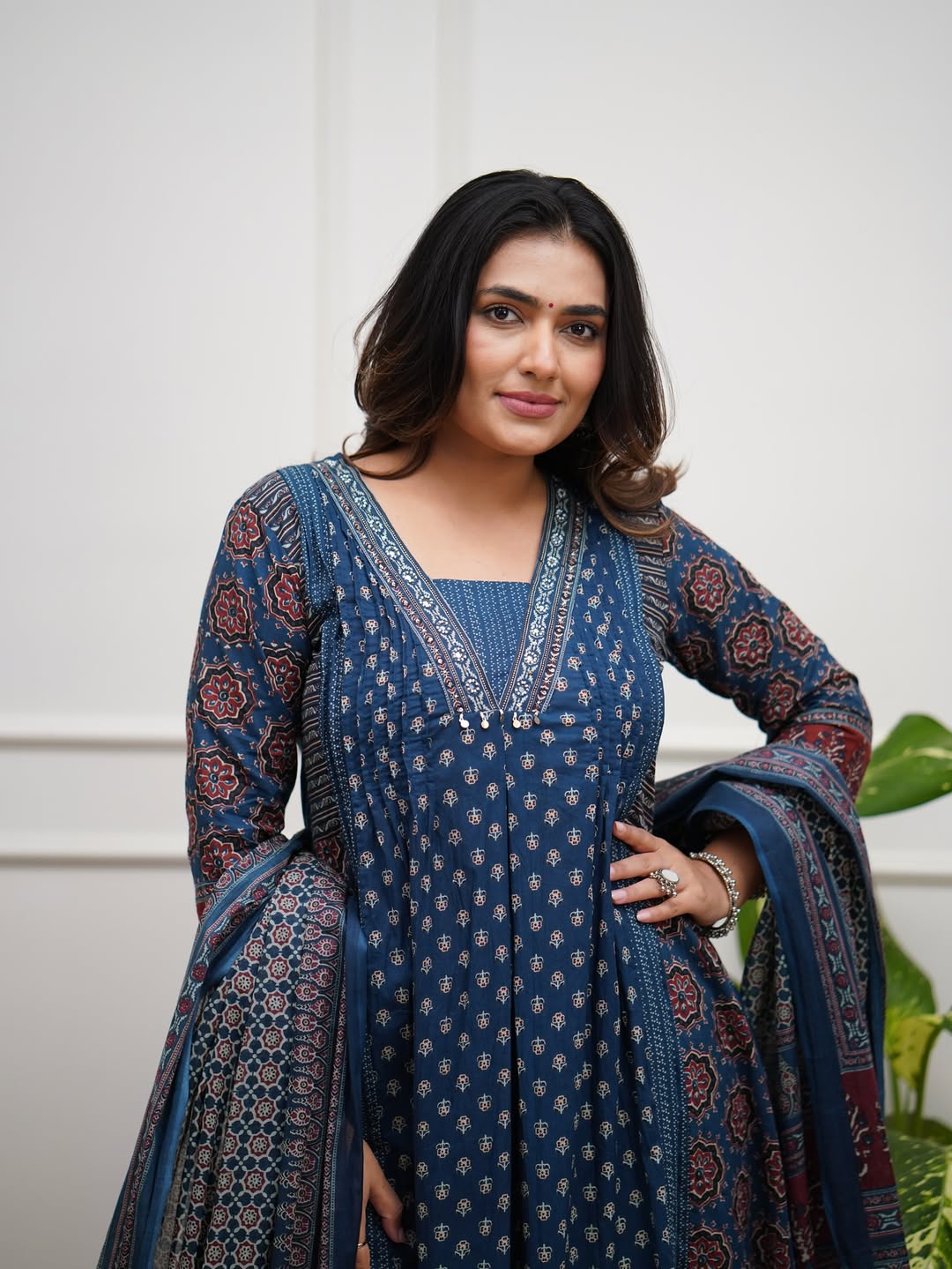 Jaipur Kurta Premium Ajrakh print cotton Plazo sets