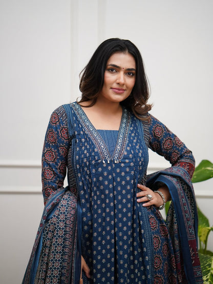 Jaipur Kurta Premium Ajrakh print cotton Plazo sets