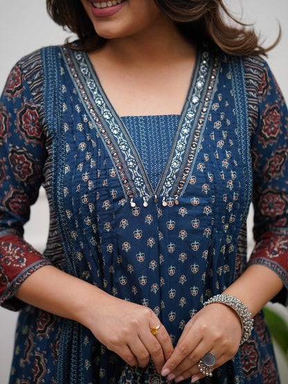 Jaipur Kurta Premium Ajrakh print cotton Plazo sets