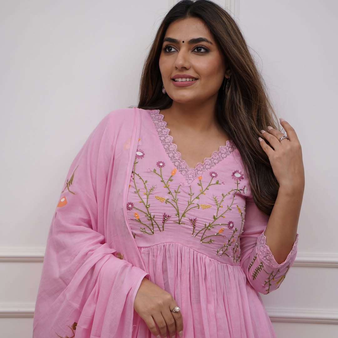 Pink Pure Cotton Kurta and Pants With Dupatta | For Women