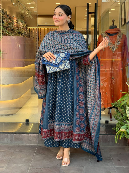 Jaipur Kurta Premium Mul Cotton Kurta And Palazoo With Dupatta