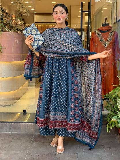 Jaipur Kurta Premium Mul Cotton Kurta And Palazoo With Dupatta