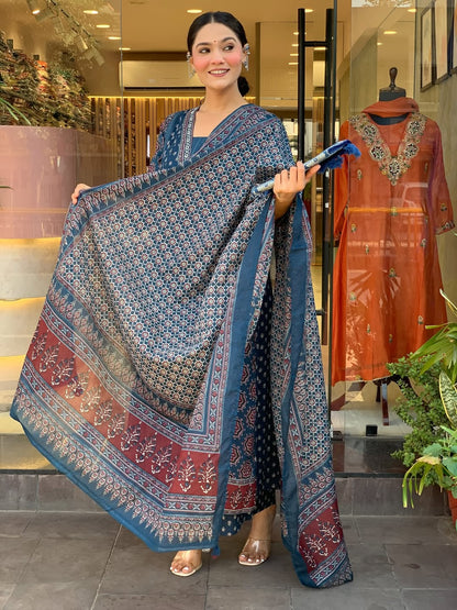 Jaipur Kurta Premium Mul Cotton Kurta And Palazoo With Dupatta