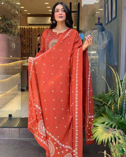 Jaipur Kurta Beautiful Pure Cotton Kurta And Pant With Dupatta