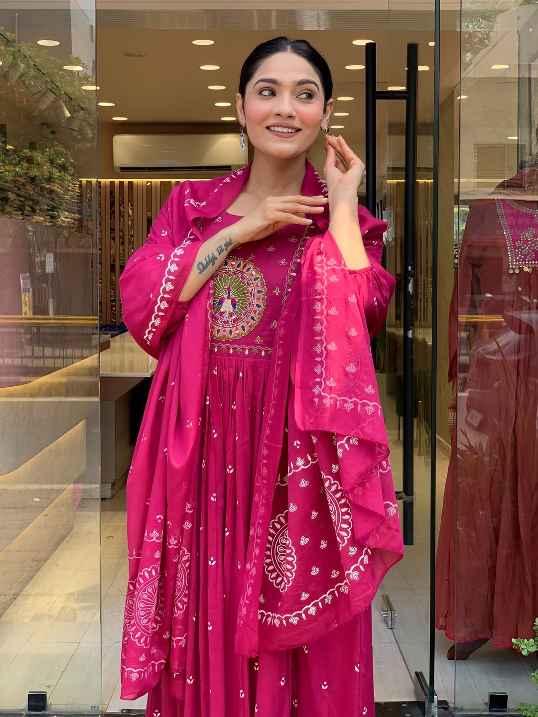 Jaipur Kurta Pink Premium Mul Cotton Kurta Suit With Dupatta