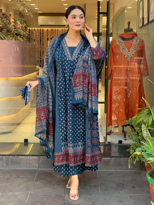 Jaipur Kurta Premium Mul Cotton Kurta And Palazoo With Dupatta
