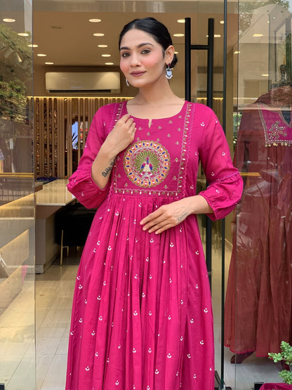 Jaipur Kurta Pink Premium Mul Cotton Kurta Suit With Dupatta