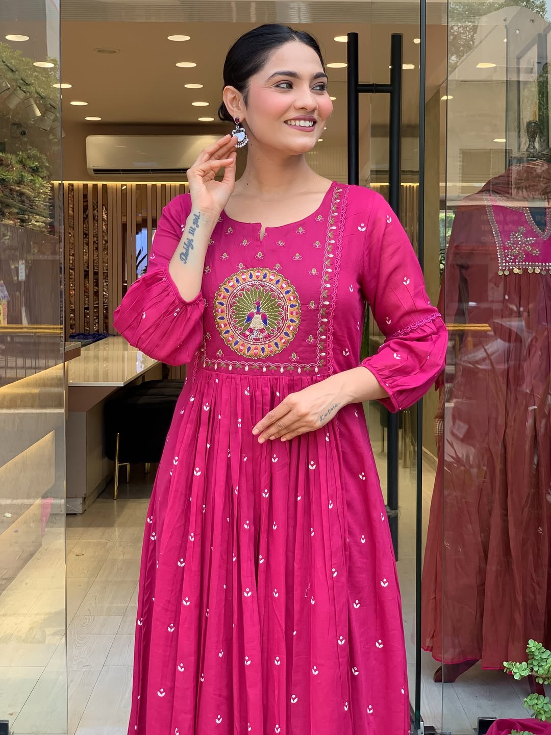 Jaipur Kurta Pink Premium Mul Cotton Kurta Suit With Dupatta