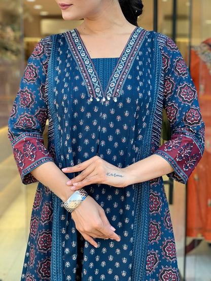 Jaipur Kurta Premium Mul Cotton Kurta And Palazoo With Dupatta