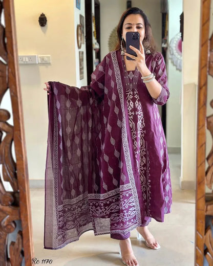 Jaipur Kurta Pure Cotton Kurta and Pants with Dupatta